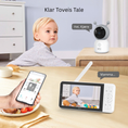 Last inn bildet i Gallery Viewer, Infografikk: klar toveis tale mellom Bamy-kameraet og monitoren eller mobilen