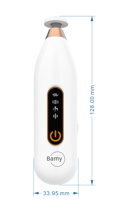 Bamy Negletrimmer TR3 med mål: 128 mm høy og 34 mm bred