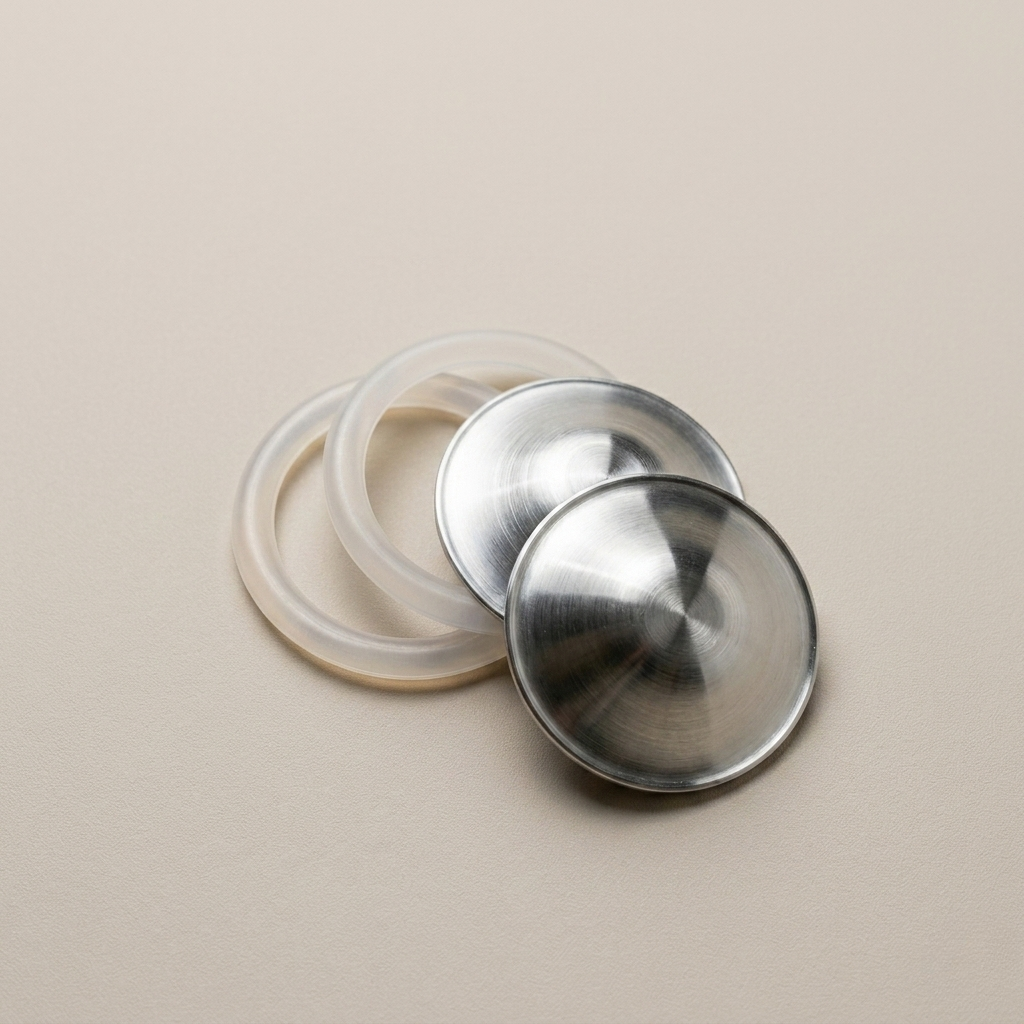 Seal SilverCups med silikonringer mot beige bakgrunn